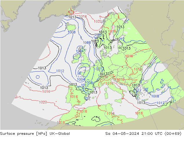 pression de l'air UK-Global sam 04.05.2024 21 UTC
