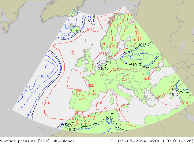 Yer basıncı UK-Global Sa 07.05.2024 06 UTC