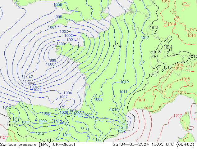 Luchtdruk (Grond) UK-Global za 04.05.2024 15 UTC