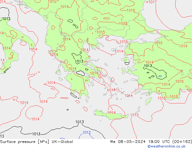 Surface pressure UK-Global We 08.05.2024 18 UTC