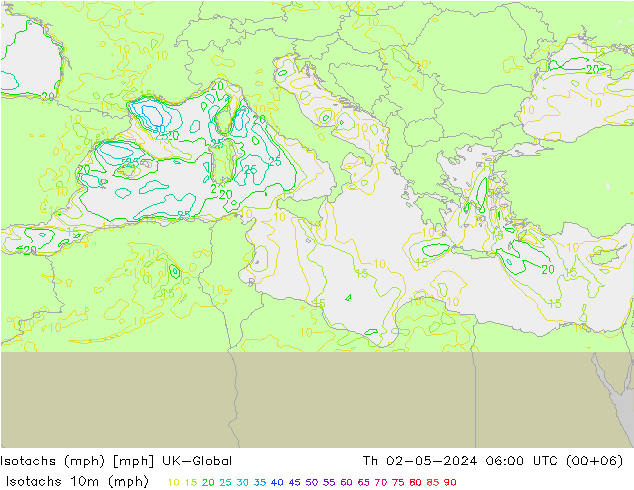 Isotachen (mph) UK-Global do 02.05.2024 06 UTC