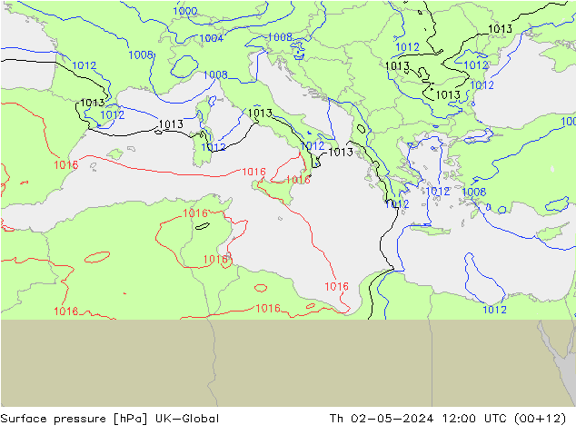 Luchtdruk (Grond) UK-Global do 02.05.2024 12 UTC