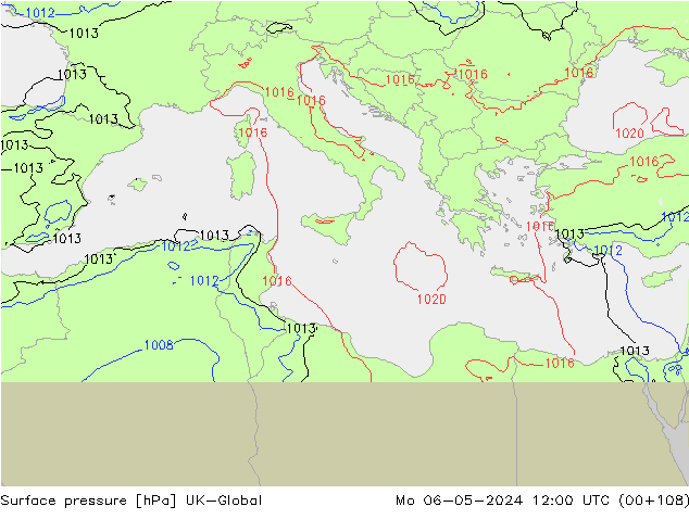 Luchtdruk (Grond) UK-Global ma 06.05.2024 12 UTC