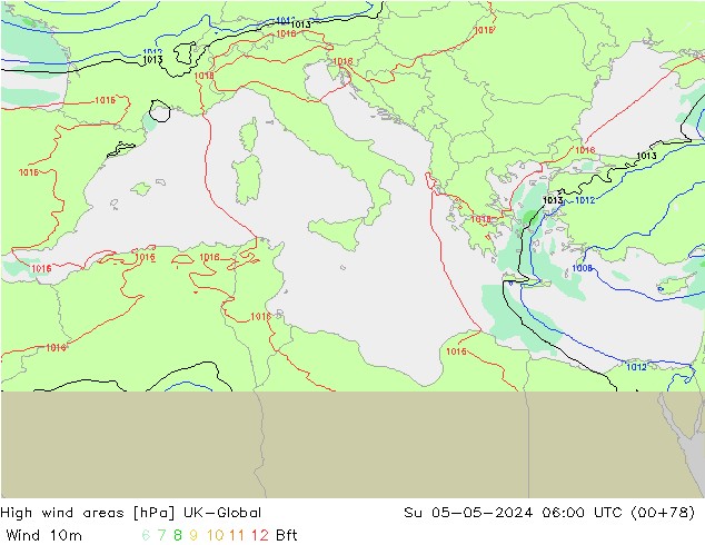 Izotacha UK-Global nie. 05.05.2024 06 UTC