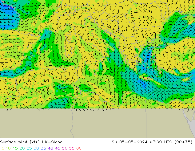Surface wind UK-Global Su 05.05.2024 03 UTC