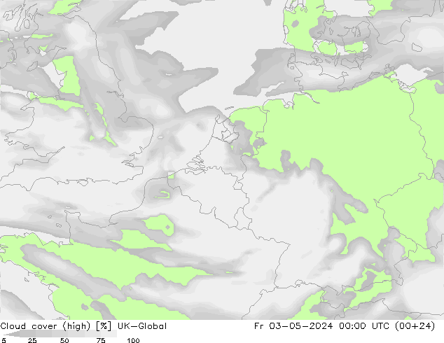 Nuages (élevé) UK-Global ven 03.05.2024 00 UTC