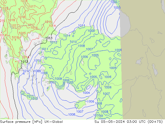 приземное давление UK-Global Вс 05.05.2024 03 UTC