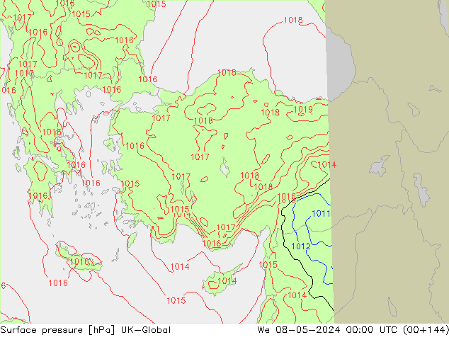 Surface pressure UK-Global We 08.05.2024 00 UTC