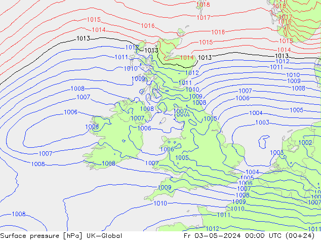 Yer basıncı UK-Global Cu 03.05.2024 00 UTC