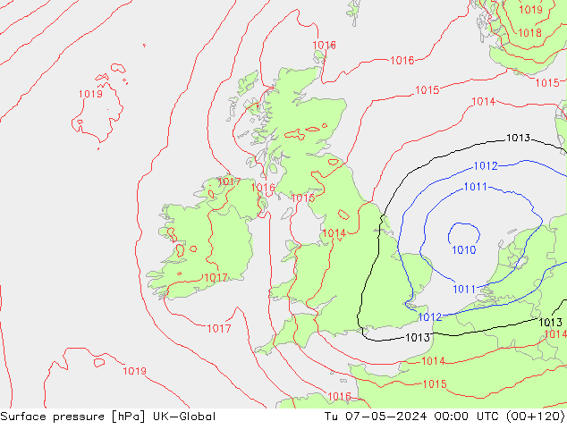 приземное давление UK-Global вт 07.05.2024 00 UTC