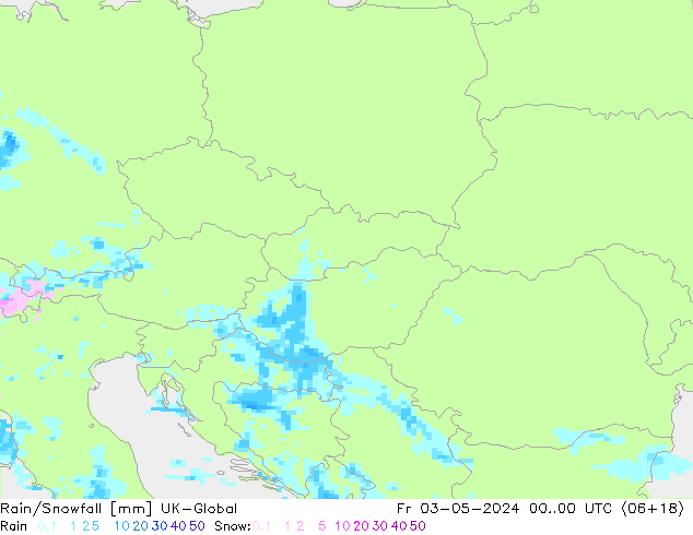 Rain/Snowfall UK-Global Fr 03.05.2024 00 UTC
