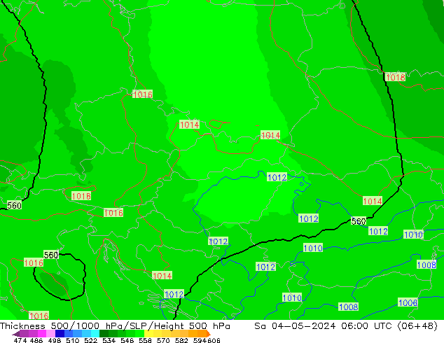 Thck 500-1000hPa UK-Global So 04.05.2024 06 UTC