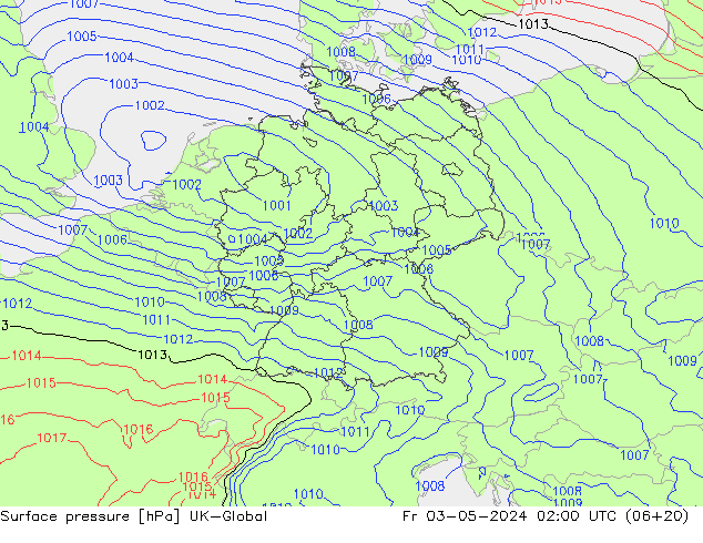 Surface pressure UK-Global Fr 03.05.2024 02 UTC