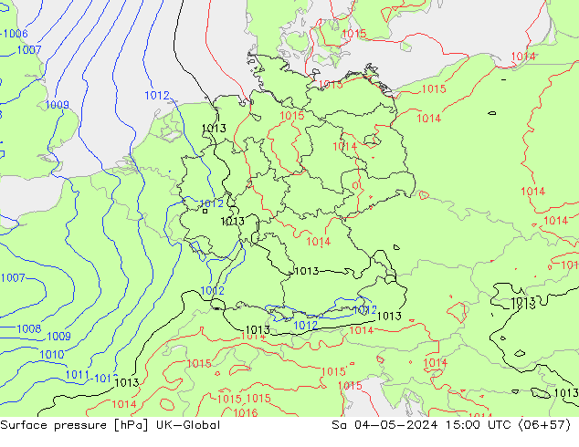 Luchtdruk (Grond) UK-Global za 04.05.2024 15 UTC