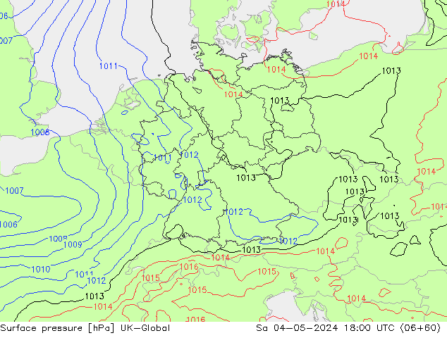 pression de l'air UK-Global sam 04.05.2024 18 UTC