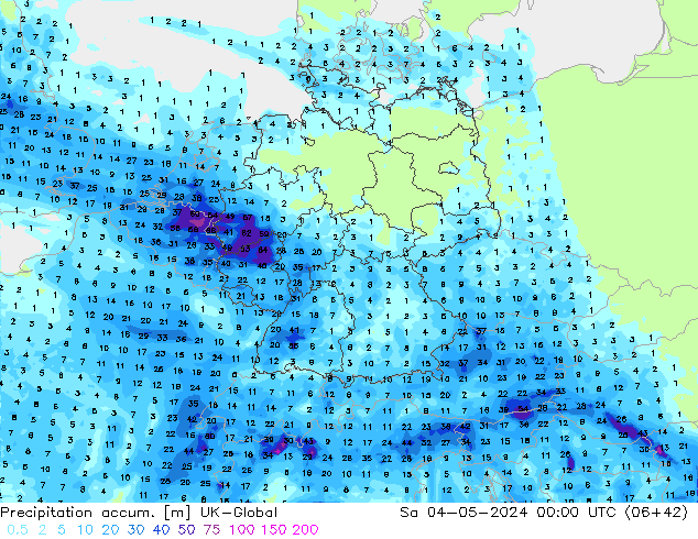 Toplam Yağış UK-Global Cts 04.05.2024 00 UTC