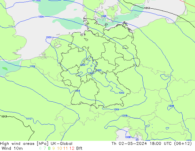 High wind areas UK-Global Th 02.05.2024 18 UTC