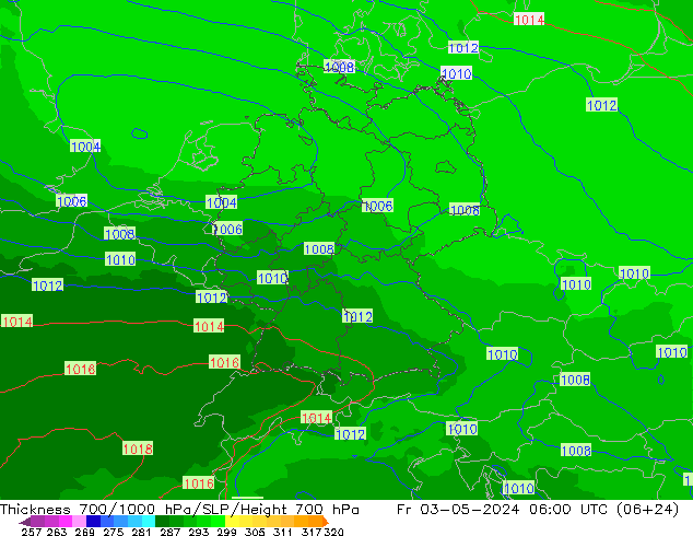 Thck 700-1000 hPa UK-Global ven 03.05.2024 06 UTC