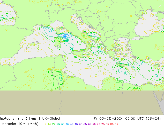 Isotachs (mph) UK-Global Fr 03.05.2024 06 UTC
