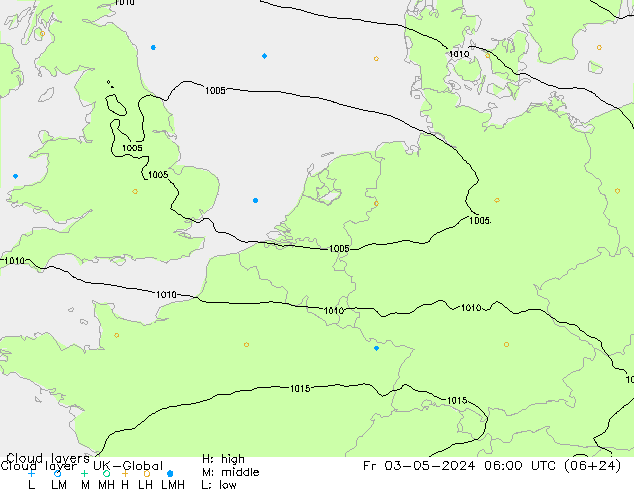 Cloud layer UK-Global ven 03.05.2024 06 UTC