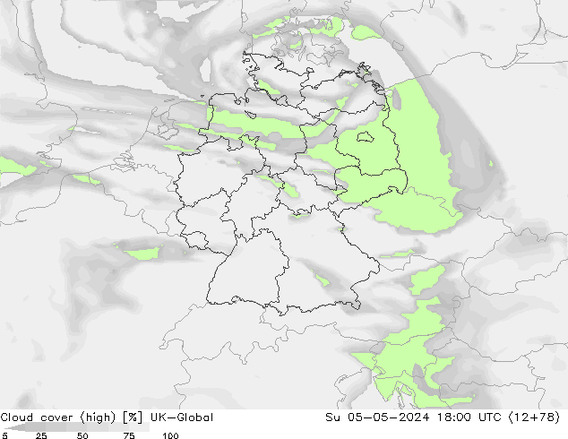 Wolken (hohe) UK-Global So 05.05.2024 18 UTC