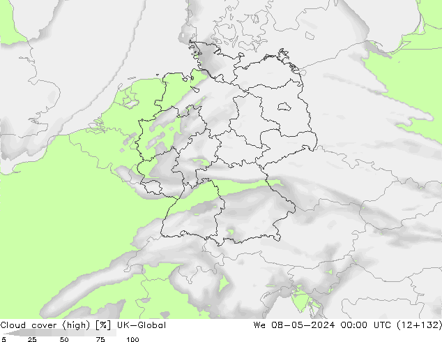 Bulutlar (yüksek) UK-Global Çar 08.05.2024 00 UTC