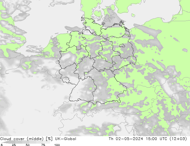 Wolken (mittel) UK-Global Do 02.05.2024 15 UTC