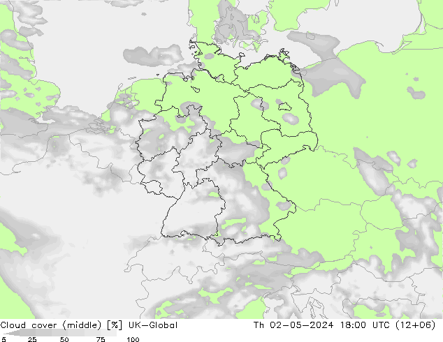 Nubes medias UK-Global jue 02.05.2024 18 UTC