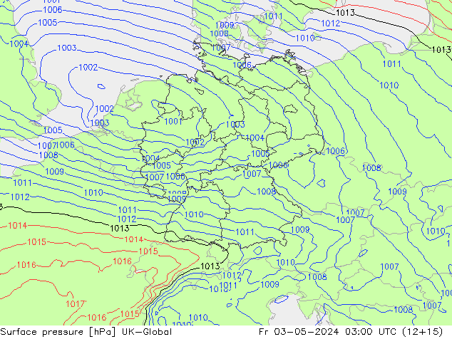 приземное давление UK-Global пт 03.05.2024 03 UTC