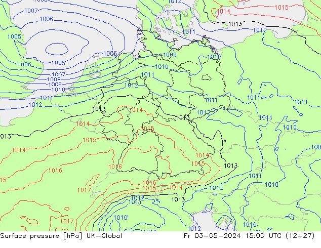 pression de l'air UK-Global ven 03.05.2024 15 UTC