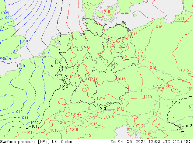 Luchtdruk (Grond) UK-Global za 04.05.2024 12 UTC