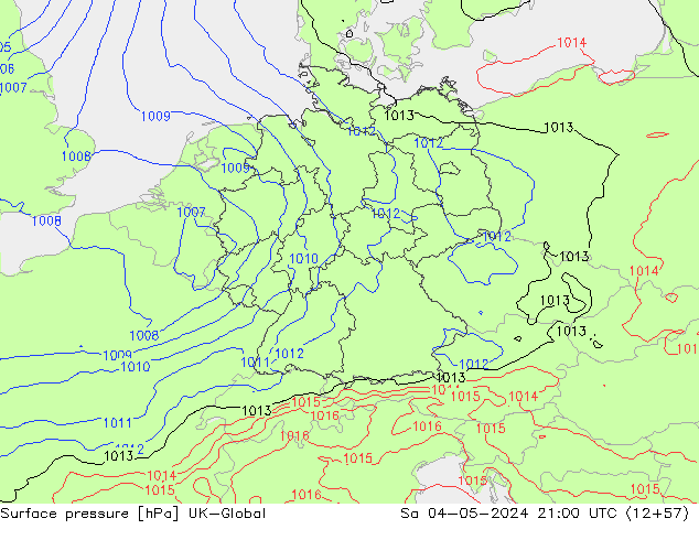 pression de l'air UK-Global sam 04.05.2024 21 UTC