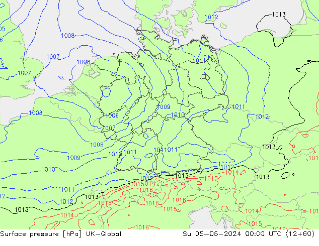 pression de l'air UK-Global dim 05.05.2024 00 UTC