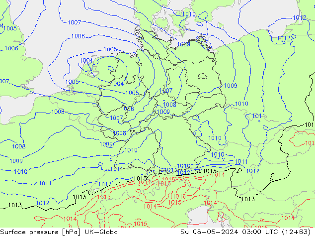 Surface pressure UK-Global Su 05.05.2024 03 UTC