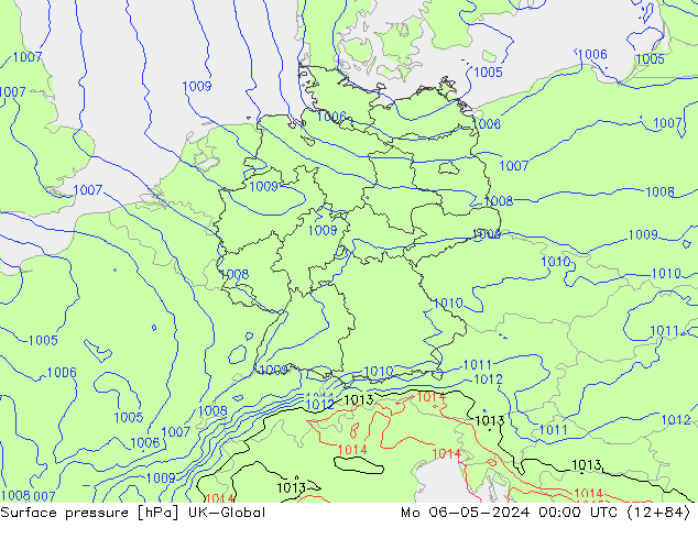 pression de l'air UK-Global lun 06.05.2024 00 UTC