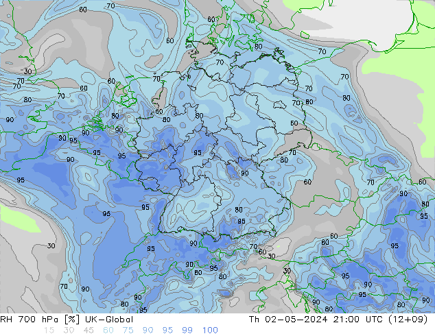 RH 700 hPa UK-Global  02.05.2024 21 UTC