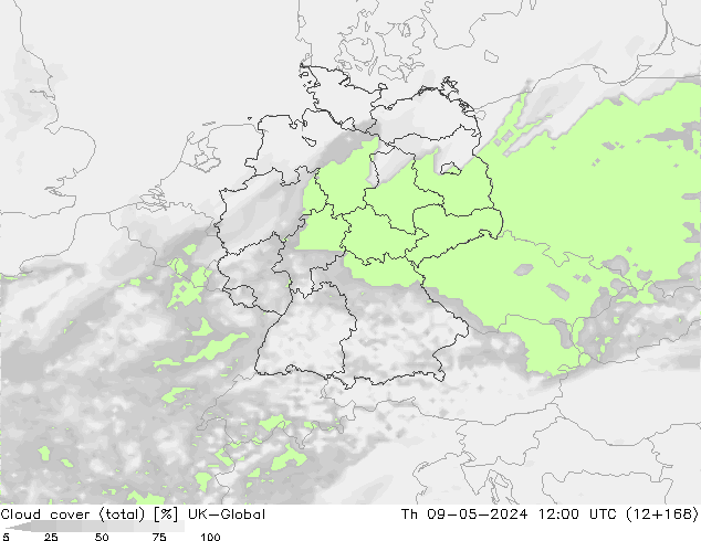nuvens (total) UK-Global Qui 09.05.2024 12 UTC