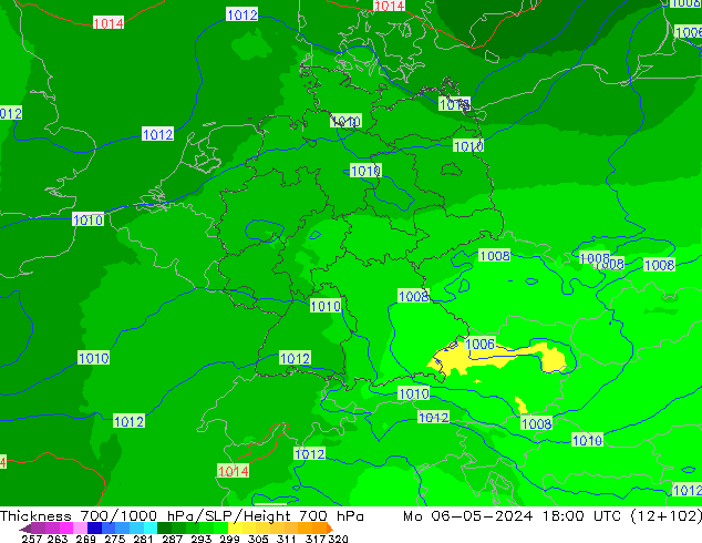 Thck 700-1000 hPa UK-Global Seg 06.05.2024 18 UTC