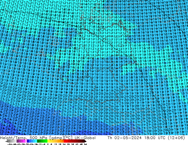 Geop./Temp. 500 hPa UK-Global jue 02.05.2024 18 UTC