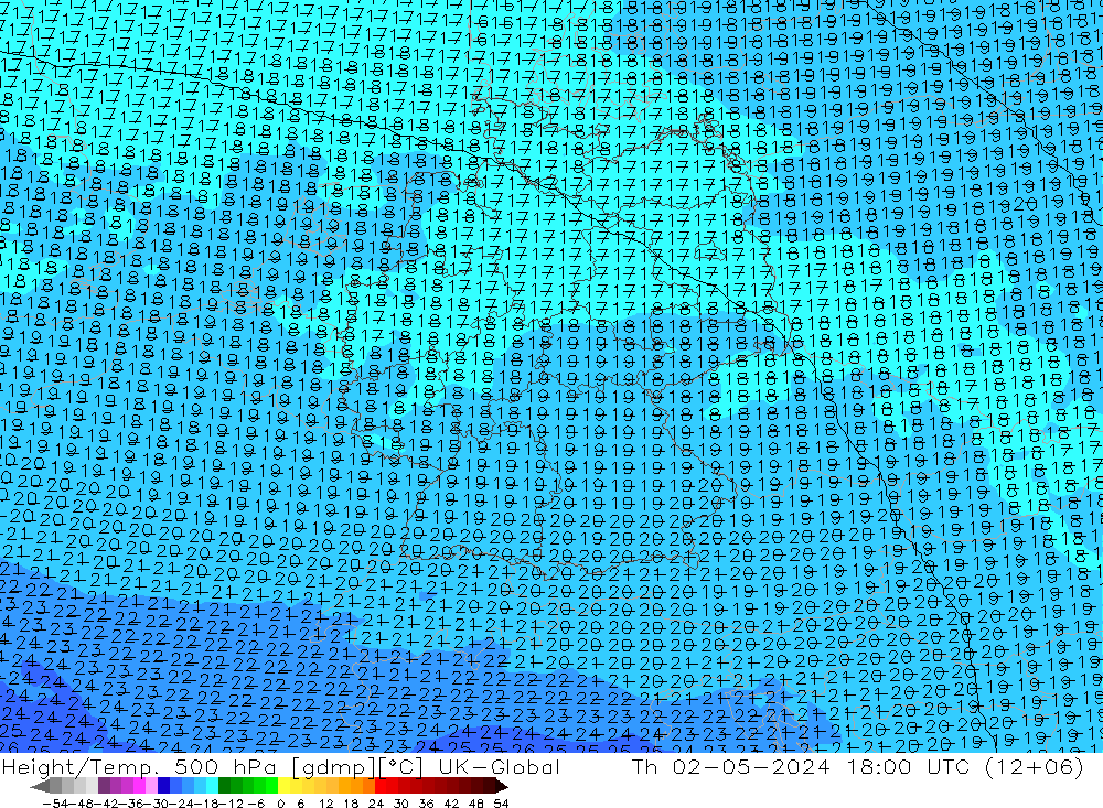 Yükseklik/Sıc. 500 hPa UK-Global Per 02.05.2024 18 UTC
