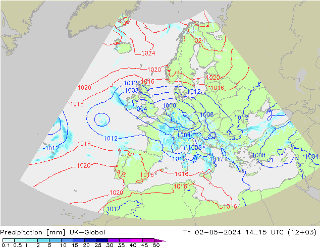 降水 UK-Global 星期四 02.05.2024 15 UTC