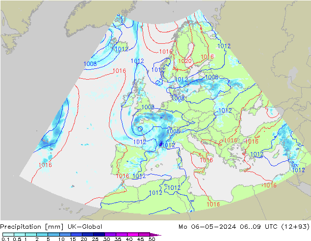 Precipitation UK-Global Mo 06.05.2024 09 UTC