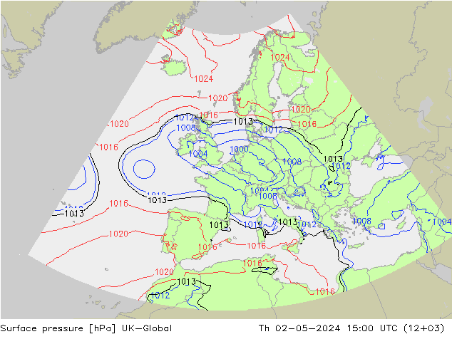 Surface pressure UK-Global Th 02.05.2024 15 UTC