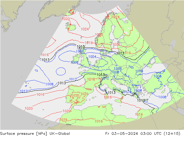 Surface pressure UK-Global Fr 03.05.2024 03 UTC