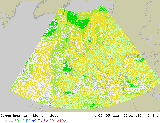 Rüzgar 10m UK-Global Pzt 06.05.2024 00 UTC