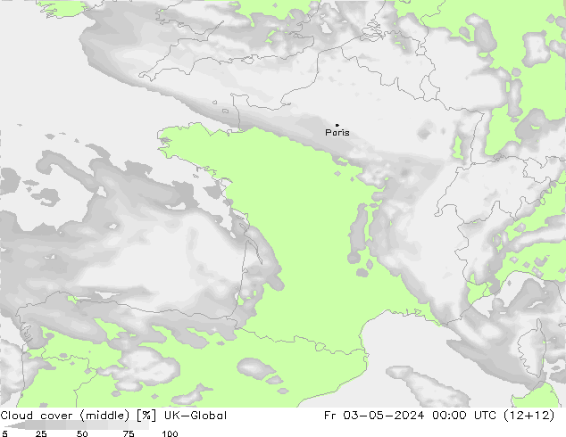 Cloud cover (middle) UK-Global Fr 03.05.2024 00 UTC