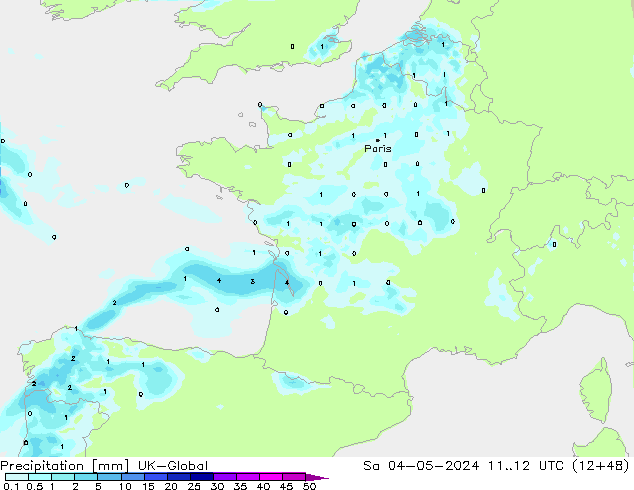 Precipitation UK-Global Sa 04.05.2024 12 UTC