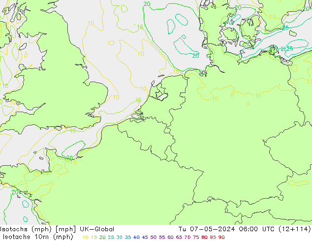 Isotachen (mph) UK-Global di 07.05.2024 06 UTC