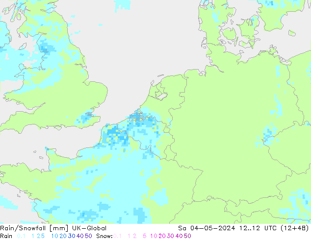 Rain/Snowfall UK-Global Sa 04.05.2024 12 UTC