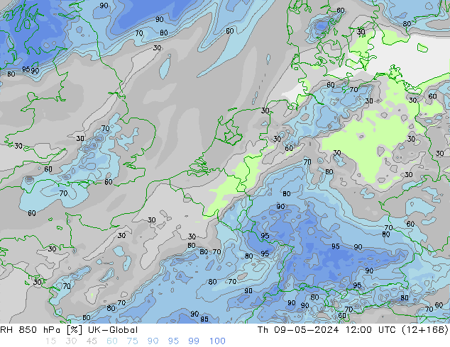 850 hPa Nispi Nem UK-Global Per 09.05.2024 12 UTC